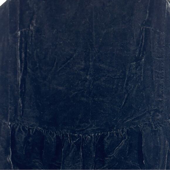 J. Crew Black Velvet Sleeveless Peplum Top Size 2 Y2K Grunge Academia Style - Picture 6 of 14
